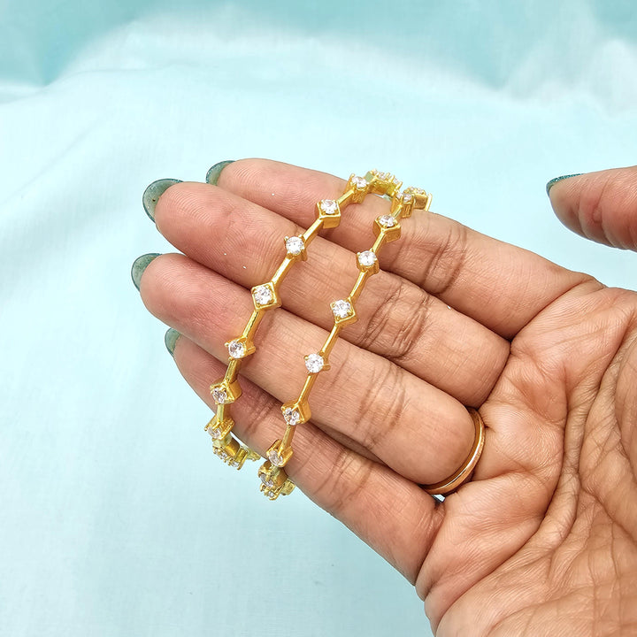 2.8 CZs silver Bangle set