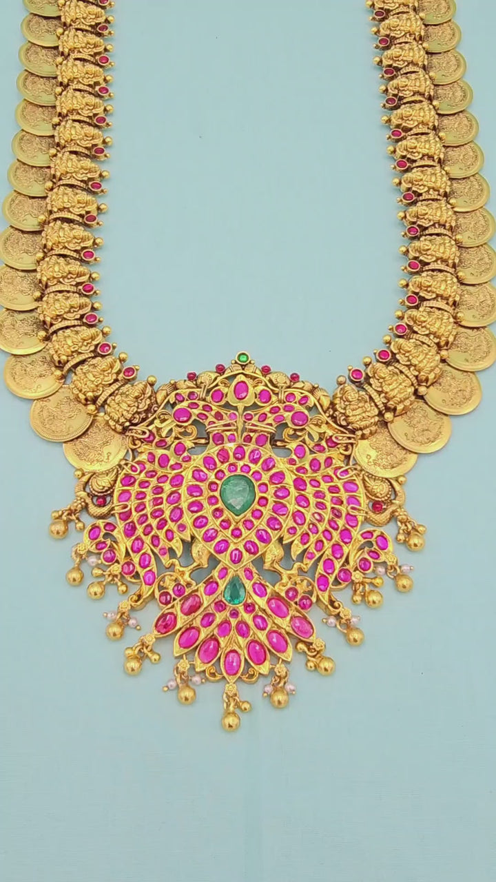Lakshmi Kempu Kasulaperu Necklace