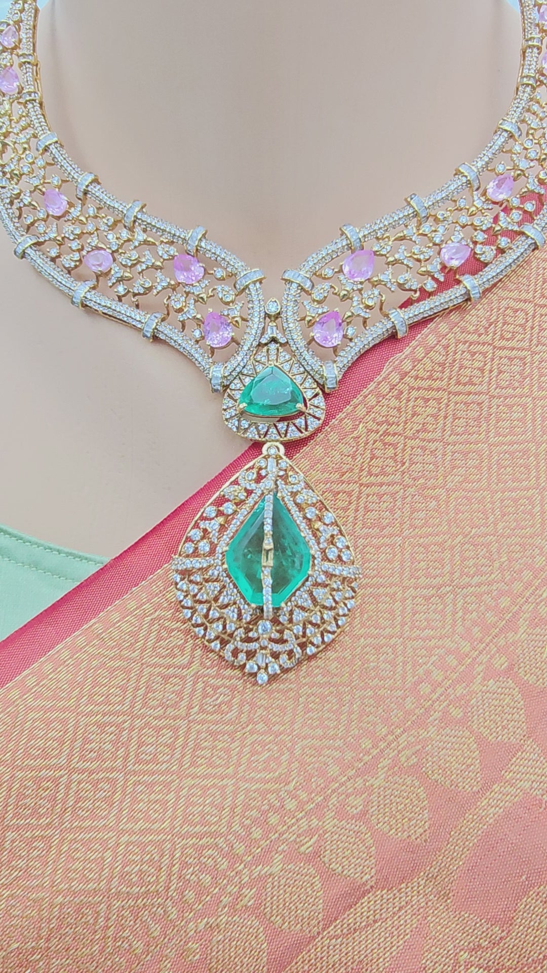 Pink and Green Necklace