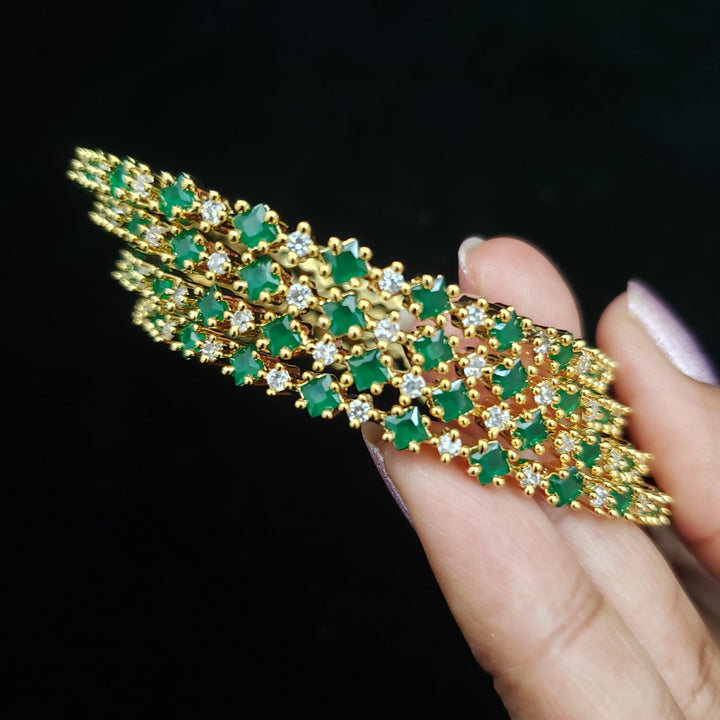 Green CZ Bangles Set