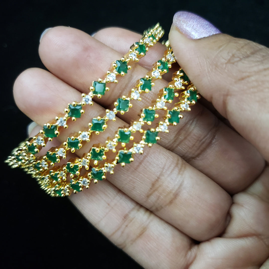 Green CZ Bangles Set