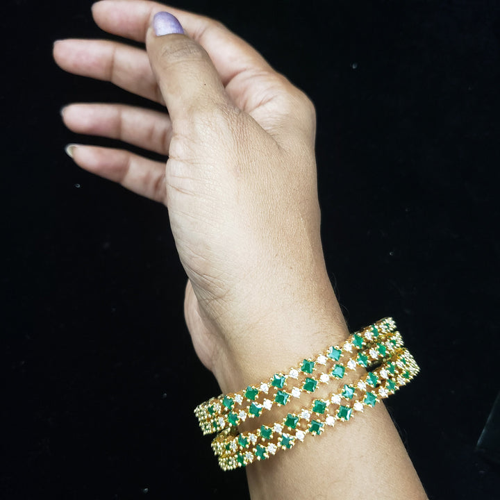 Green CZ Bangles Set