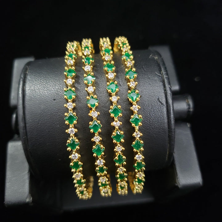 Green CZ Bangles Set