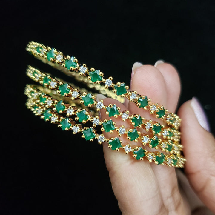 Green CZ Bangles Set
