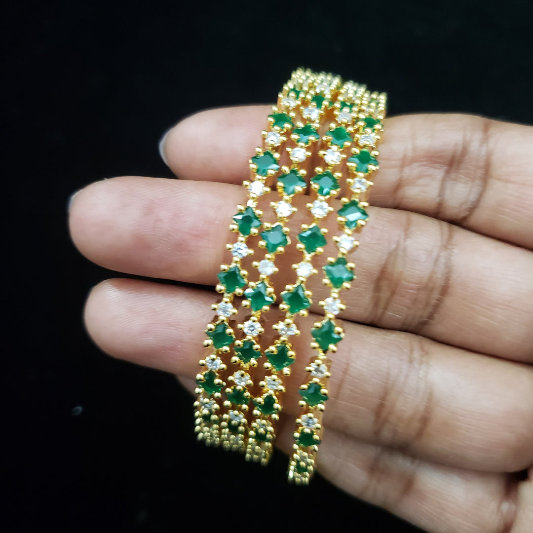 Green CZ Bangles Set